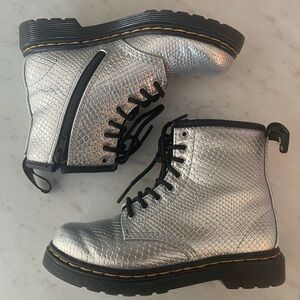 Dr. Martens 1460 T | Silver Reptile Emboss Lace Up Boots